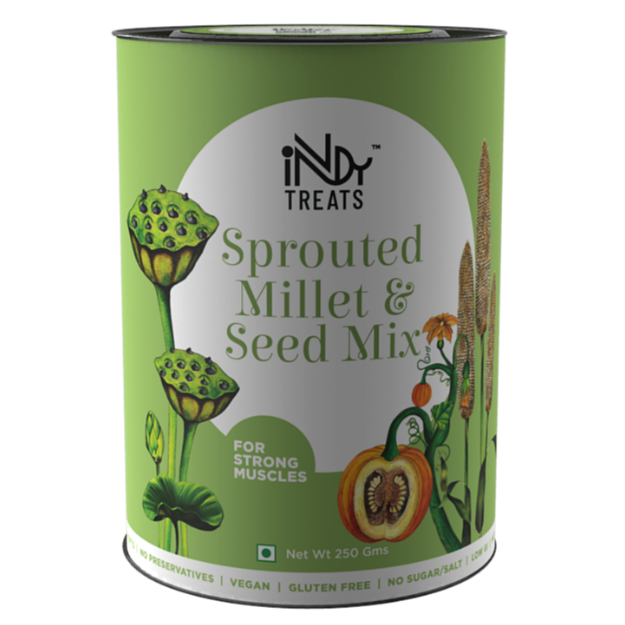 Sprouted Millet and seed Mix Crafted with pearl millets, pumpkin seeds, lotus seeds, jeera, and ajwain, it's your nutrient elixir. Boost immunity, nurture pre/postnatal health, banish insomnia, and ignite growth—nourish yourself, one spoonful at a time. Incorporate it into your daily meals and supercharge your food.